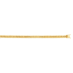 14K Yellow Gold 18 4.5mm Semi-Solid Miami Cuban Chain with Box Clasp