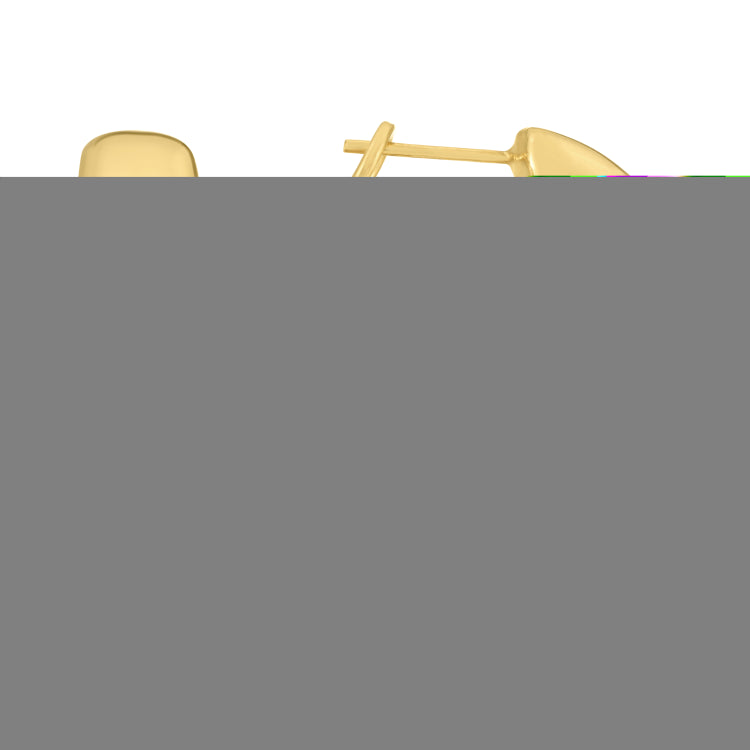 14K Yellow Gold Polished Large C-Hoop Earrings with Omega Back Clasp