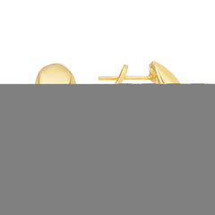 14K Yellow Gold Polished Small C-Hoop Earrings with Omega Back Clasp