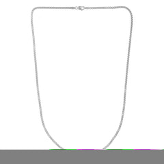 14K White Gold 16 2.5mm Solid Round Box Chain with Lobster Clasp