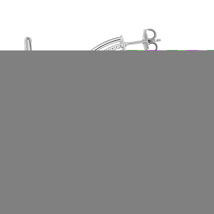 Silver Textured & Polished Alternating 5 Row Hoops with Push Back Closure.Rhodium Plated.