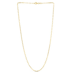 Silver (14k Yellow Gold Plated) 16 1.8mm Diamond Cut Paperclip Chain Necklace with Lobster Clasp.