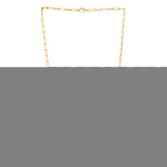 Silver (14k Yellow Gold Plated) 20 2.95mm Diamond Cut Paperclip Chain Necklace with Lobster Clasp.