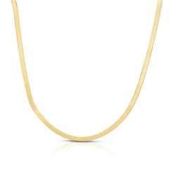 Silver (14k Yellow Gold Plated) 7 2.7mm Imperial Herringbone Chain Bracelet with Lobster Clasp.