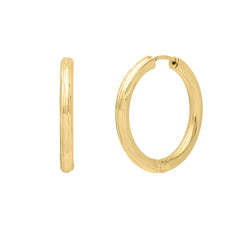 14K Yellow Gold Endless Engraved Round Hoop Earrings with Endless Clasp