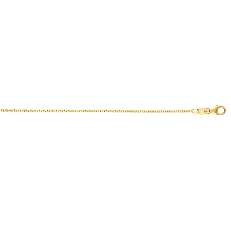 14K Yellow Gold 2.4mm Round Cable Chain 18 Necklace with Lobster Clasp