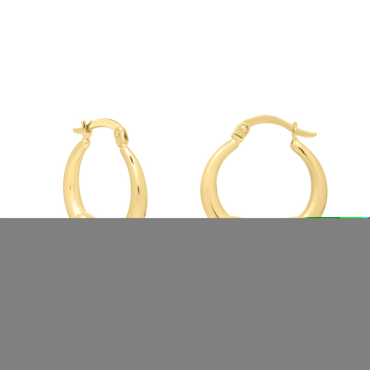 14K Gold Medium Heart Hoops with Hinged clasp