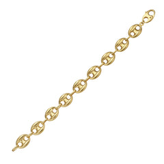 14K Yellow Gold 12.2mm Lite Puffed Mariner Link 18 Necklace with Lobster Clasp