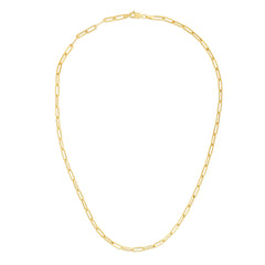 10K Yellow Gold 18 3.2mm Paperclip Chain Necklace with Lobster Clasp