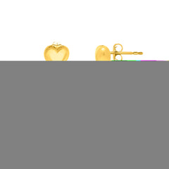 Sterling Silver (Yellow Gold Plated) Polished Puffed Double Heart Drop Earrings with Push Back Clasp.