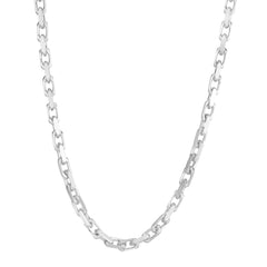 Sterling Silver 5mm 24 French Cable Chain Necklce with Lobster Clasp. Item is rhodium plated.