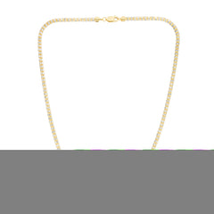 10K Two-tone Gold 22 3.3mm Fancy Ice Chain Necklace with Lobster Clasp