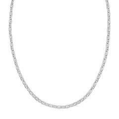 Sterling Silver 24 4.35mm Anchor Chain with Lobster Clasp. Item is rhodium plated.