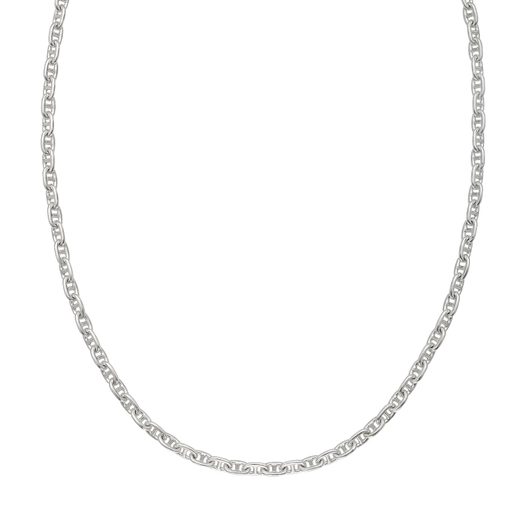 Sterling Silver 20 5.5mm Anchor Chain with Lobster Clasp. Item is rhodium plated.