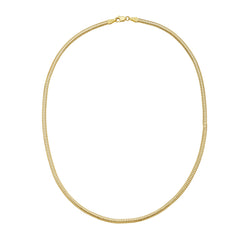 14K Yellow Gold 3.3mm 16 Polished Lite Oval Snake Chain Necklace with Lobster Clasp