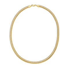 14K Yellow Gold 5.7mm 16 Polished Lite Oval Snake Chain Necklace with Lobster Clasp