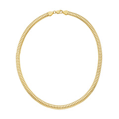 14K Yellow Gold 6.5mm 18 Polished Lite Oval Snake Chain Necklace with Lobster Clasp