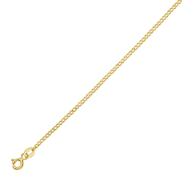 14K Yellow Gold 1.8mm 18 Comfort Curb Chain Necklace with Spring Ring Clasp