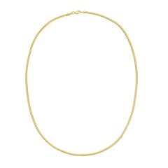 14K Yellow Gold 2mm 16 Oval Snake Chain Necklace with Lobster Clasp
