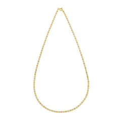 14K Tricolor Gold 20 2mm Pave Valentino Chain Necklace with Spring Ring Clasp
