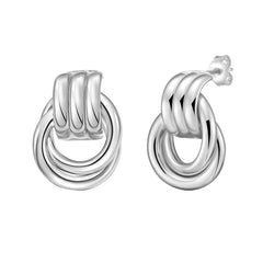 Sterling Silver Knot Earring with Push Back Clasp