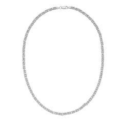 Sterling Silver 22 4.2mm Lite Square Byzantine Necklace with Lobster Clasp