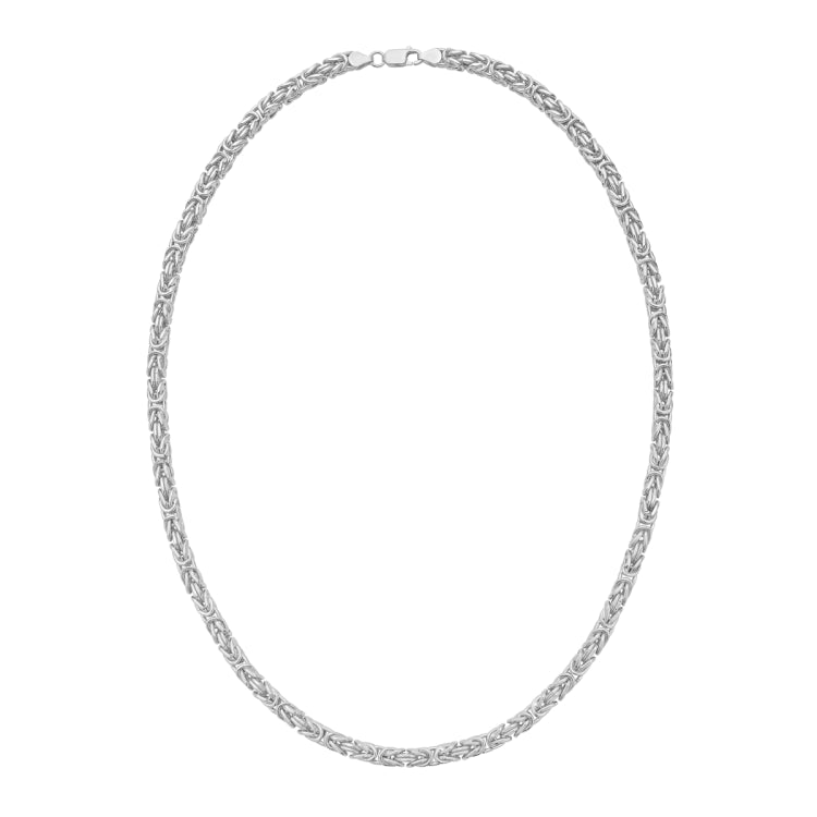 Sterling Silver 24 4.8mm Lite Square Byzantine Chain with Lobster Clasp