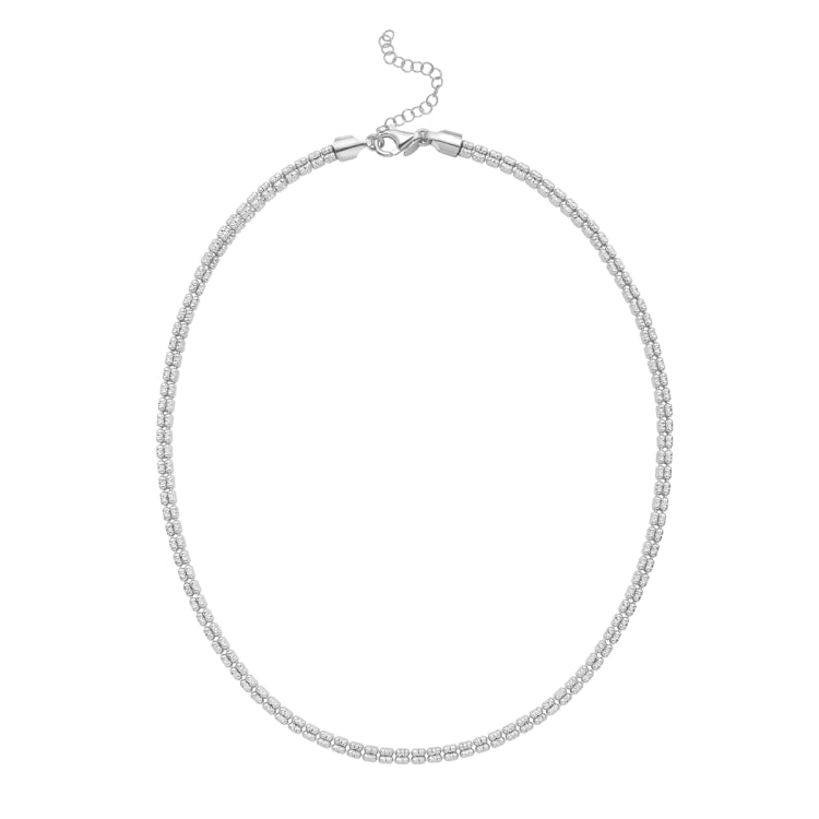 Sterling Silver 22 Fancy Ice Chain with Pear Shaped Lobster Clasp