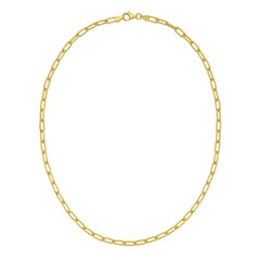 Silver with Gold Plating 20 4.1mm Round Link Paperclip Chain with Pear Shaped Lobster Clasp