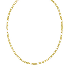 Silver with Gold Plating 18 5.2mm Round Link Paperclip Chain with Lobster Clasp