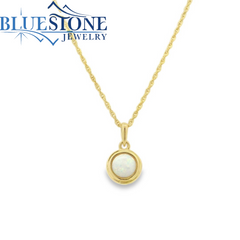 Gold Plated Necklace With Created Opal - 18"