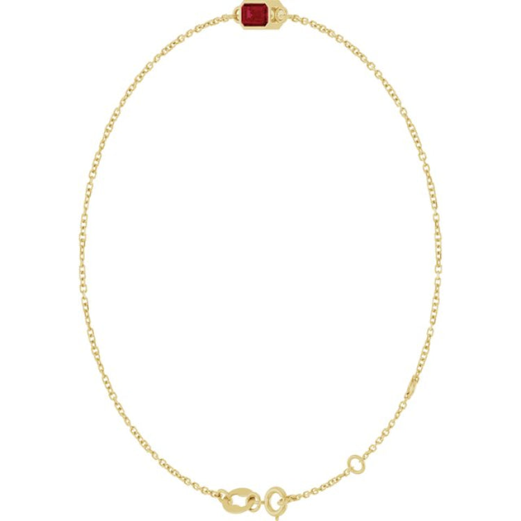 14K Yellow Gold Natural Ruby 6 1/2-7 1/2" Bracelet