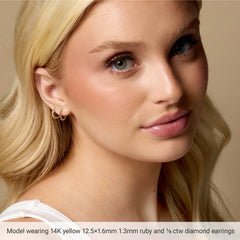 14K White Gold 1/6 CTW Lab-Grown Diamond Hinged 10 mm Hoop Earrings