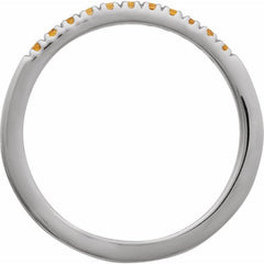 10K White Gold Natural Citrine Stackable Ring