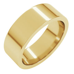 14K Yellow Gold 7 mm Comfort-Fit Flat Band Size 5
