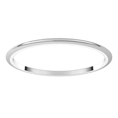 14K White Gold 1 mm Half Round Band Size 4
