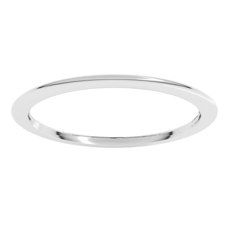 14K White Gold 1 mm Comfort-Fit Half Round Band Size 9