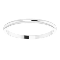14K White Gold 1.5 mm Half Round Band Size 8.5
