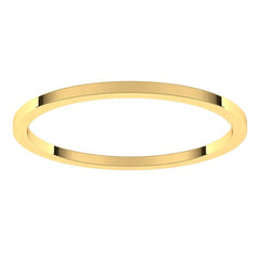 14K Yellow Gold 1 mm Flat Band Size 7.5