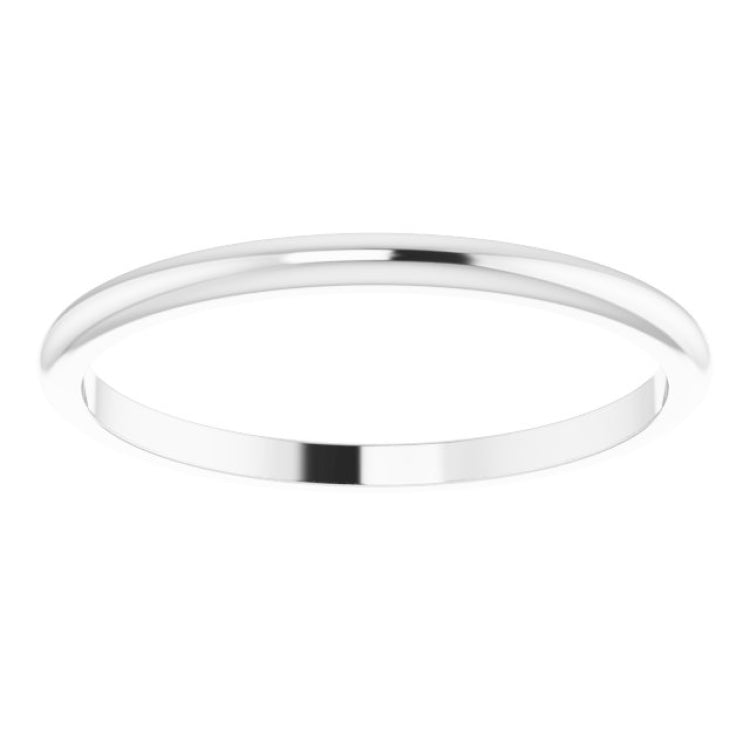 Platinum 1.5 mm Half Round Band Size 5.5