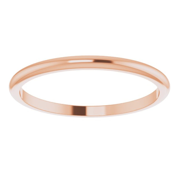 14K Rose Gold 1.5 mm Half Round Band Size 9