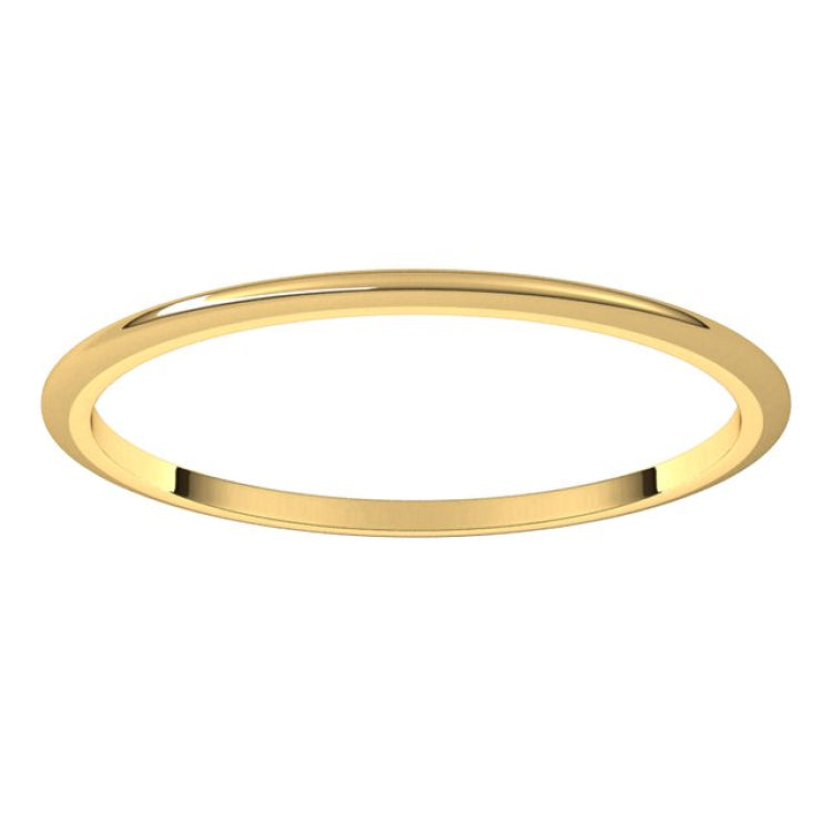 10K Yellow Gold 1 mm Half Round Band Size 7