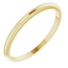 14K Yellow Gold 1.5 mm Half Round Band Size 10