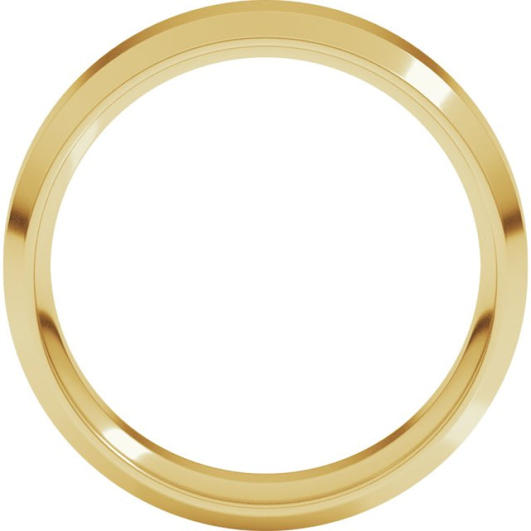 14K Yellow Gold 6 mm Beveled-Edge Comfort-Fit Flat Band Size 13.5