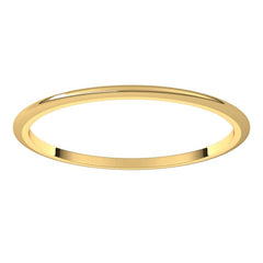 14K Yellow Gold 1 mm Half Round Band Size 4