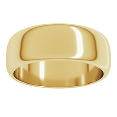 14K Yellow Gold 7 mm Half Round Band Size 11.5