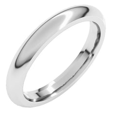 14K White Gold 3 mm Comfort-Fit Half Round Band Size 5.5