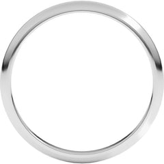 Platinum 2 mm Half Round Band Size 4.5