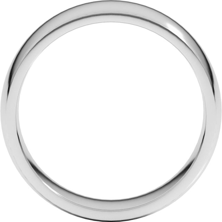 14K White Gold 7 mm Lightweight Comfort-Fit Half Round Band Size 5
