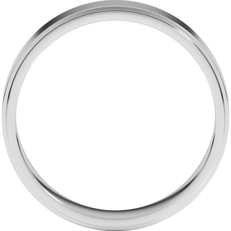 10K White Gold 5 mm Stepped-Edge Flat Band Size 11